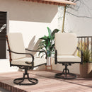 EROMMY Swivel Patio Chairs Set of 2 with Thickened Cushions, Beige-Erommy